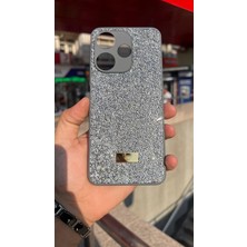 İzel Aksesuar Redmi 13 Içi Kadife Taşlı Işıltılı Pırlanta Silikon Kapak Kılıf