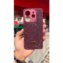 İzel Aksesuar Redmi Note 14 4g Içi Kadife Taşlı Işıltılı Pırlanta Silikon Kapak Kılıf