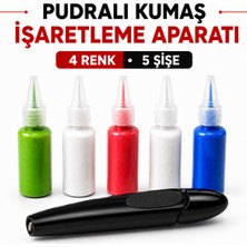 Albertos Pudralı Kumaş Işaretleme Aparatı Terzi Çizim Kalemi 4 Renk 5 Şişe Çizim Tozu
