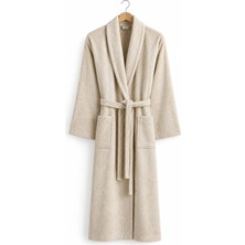 Rozet Tekstil Açık Kahve 3XL Büyük Beden Cepli Şalyaka Pamuklu Hamam Sauna Banyo Battal Kadın Erkek Unisex 3xl 4xl Bornoz