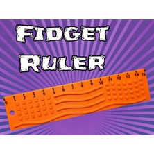 Alvera Dokunsal Fidget Cetveli – 3D Baskı Kabartmalı Stres ve Odaklanma Oyuncağı - Turuncu