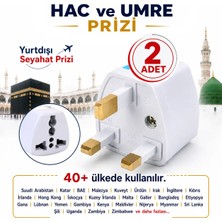 Hac Umre 40+Ülkede Kullanılan Yurtdışı Seyahat Prizi Adaptör, Topraklı, G Tipi (2 Adet)