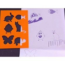 Alvera Hayvan Figürleri Çizim Şablonu – 3D Baskı Çoklu Desen Kalıbı - Turuncu