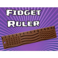 Alvera Dokunsal Fidget Cetveli – 3D Baskı Kabartmalı Stres ve Odaklanma Oyuncağı - Kahverengi