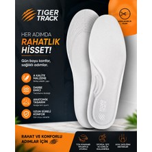 Tiger Track Ark Comfor Spor ve Günlük Kullanım Için Ultra Konforlu Ortopedik Beyaz Ayakkabı Tabanlığı Kadın Erkek