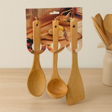 Hace Bazaar Bambu Ahşap Mutfak Servis Seti 3 Parça (27/27/32 Cm) -Hcb
