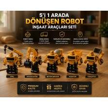 Saf Hobi 5’li Dönüşebilen Inşaat Araçları Robot Seti 🚧🤖