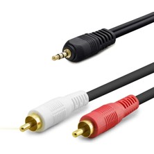 TKÇ 3.5 mm To 2rca Kablo 2lıne Gold 1.5m Siyah HDX1058