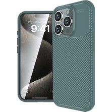 Akıllı Bayi Apple iPhone 16 Pro Max Kılıf Auto Focus Karbon Kapak - Koyu Yeşil Aby