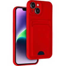 Akıllı Bayi Apple iPhone 14 Kılıf Kelvin Kartvizitli Silikon - Kırmızı Aby