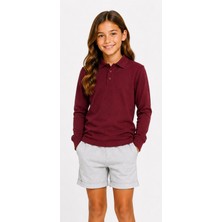 Mavimoure Unisex Pamuklu Düz Dokuma Polo Yaka Okul T-Shırt