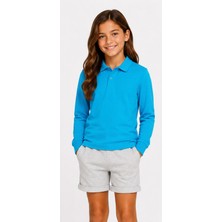 Mavimoure Unisex Pamuklu Düz Dokuma Polo Yaka Okul T-Shırt