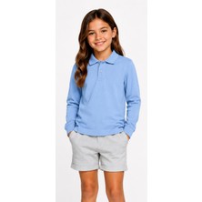 Mavimoure Unisex Pamuklu Düz Dokuma Polo Yaka Okul T-Shırt