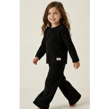 Queen Kids CNS70 Kız Çocuk Yumoş Ikili Takım Siyah