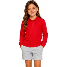 Mavimoure Unisex Pamuklu Düz Dokuma Polo Yaka Okul T-Shırt