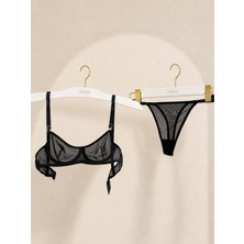 Transparan Tül Sütyen ve String Takım