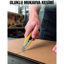 Zenviaa Metal Gövdeli 5’li Falçata Seti Profesyonel Maket Bıçağı Karton Koli Kesici Zenviaa3