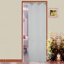 Stratecht Katlanır Pvc Akordiyon Kapı Beyaz Suya ve Neme Dayanıklı 85X203X6 cm