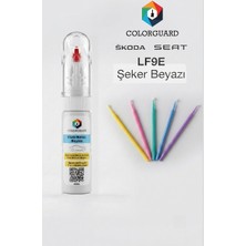 COLORGUARD Škoda Seat LF9E Şeker Beyazı Rötuş Boyası ve 5'li Rötuş Çubuğu Hassas Uygulama Seti