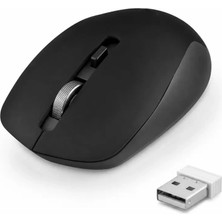Uslucan Alışveriş Plus Sessiz Kablosuz Mouse 2.4 Ghz 1600 Dpı Siyah S1000