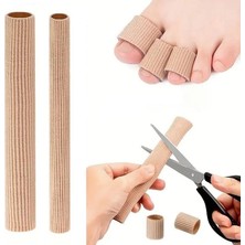 Jetfast 15 Cm 2.5 ve 1.5 Cm Çapında El Ayak Parmak Koruyucu Teo Kumaş Kaplı Jel Silikon Tüp Kemik Koruyucu