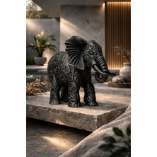 Hanori Collection Gan (巌) | Sessiz Güç Temsili Dekoratif Etnik Fil | Modern Fil Figürü | 3D Baskı Sanatı