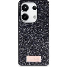 TKÇ Onegif Xiaomi Redmi Note 13 Pro 4g Bright Simli Kapak - Siyah