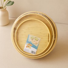 Marsilyan Bambu Ahşap Yuvarlak Tepsi Seti 30/35/38 cm (3'lü)