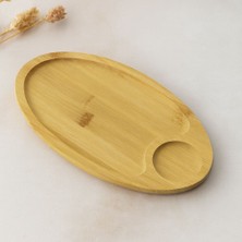 Marsilyan Bambu Oval 2 Bölmeli Mini Servis Tepsisi 25X14X1.4 cm