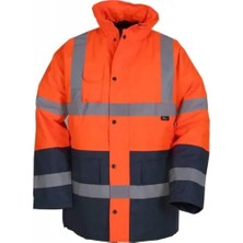 Vizwell™ VWJK05 Reflektörlü Iki Renkli Parka | 300D Oxford Su Geçirmez, Soğuk Hava Koruması, Yüksek Görünürlük Iş Montu