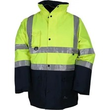 Vizwell™ VWJK05 Reflektörlü Iki Renkli Parka | 300D Oxford Su Geçirmez, Soğuk Hava Koruması, Yüksek Görünürlük Iş Montu
