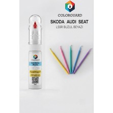 COLORGUARD Škoda Audi Seat LS9R Buzul Beyazı Rötuş Boyası ve 5'li Rötuş Çubuğu Hassas Uygulama Seti