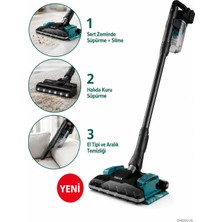 Philips 80 Dakikaya Kadar Kablosuz Kullanım Sunan Islak Kuru Dikey Süpürge, 25,2 V Değiştirilebilir Batarya, 30 Dakika Turbo Modu ve Dijital Ekran + Tartı