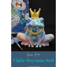 Hanori Collection Içsel Prens – 3D Boyanabilir Kurbağa Figürü (Pastel Renk Versiyon) – Akrilik Boya Dahil Hobi Seti 🎨