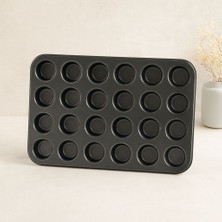 Royaleks 24 Gözlü Metal Muffin Kek Kalıbı Siyah