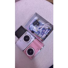 Grand Concept Store 4K Dijital Fotoğraf Makinesi 48MP – Hafıza Kartlı – USB Şarjlı – Taşınabilir Kompakt Kamera | Beyaz / Pembe