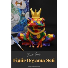Hanori Collection Içsel Prens – 3D Boyanabilir Kurbağa Figürü (Canlı Renk Versiyon) – Akrilik Boya Dahil Hobi Seti 🎨
