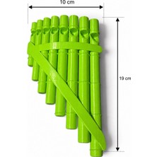 Bade Müzik 8 Sesli Pan Flüt 19 cm – Plastik Nefesli Müzik Aleti Yeşil