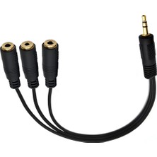 Narita 3.5 mm Jak Çoklayıcı Kablo. 1+3 Aux Kablo.1 Erkek Giriş 3 Dişi Çıkış,5+1 Hoparlör Kulaklık  Telefon Pc Araç Ses Paylaşım Adaptörü
