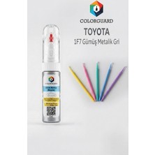 COLORGUARD Toyota 1f7 Gümüş Metalik Gri Rötuş Boyası ve 5'li Rötuş Çubuğu Hassas Uygulama Seti