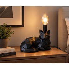 3DLAB 3D Baskı Siyah Kedi Figürlü Dekoratif Masa Lambası