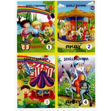 Akay Şekilli Boyama Kitabı 16 Sayfalı 4lü Set