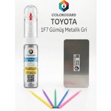 COLORGUARD Toyota 1f7 Gümüş Metalik Gri Rötuş Seti - 2 si 1 Arada İgne ve Fırça Uçlu Şişe, Rötuş Çeliği ve Rötuş Çubuğu