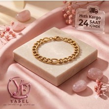Yasel Takı & Çanta Çelik Gold Kadın Zincir Bileklik