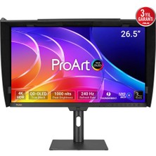 Asus Proart PA27USD 26.5 Qd-Oled 4K Hdr 3840X2160 0.1ms 240Hz Pıvot Monitör