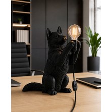 3DLAB 3D Baskı Siyah Köpek Masa Lambası – Dekoratif Hayvan Figürlü Gece Lambası, Modern Ev ve Ofis Dekoru  H