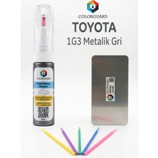 Colorguard Toyota 1g3 Metalik Gri Rötuş Seti - 2 Si 1 Arada Iğne ve Fırça Uçlu Şişe, Rötuş Çeliği ve Rötuş Çubuğu