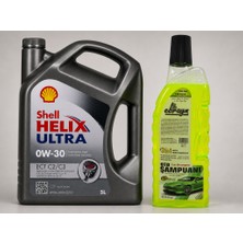 Shell Helix Ultra Ect C2 C3 0W-30 Motor Yağı 5 Litre + Oto Şampuan 1000 ml
