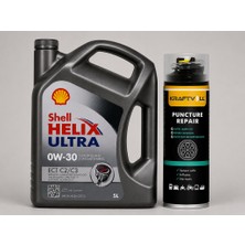 Shell Helix Ultra Ect C2 C3 0W-30 Motor Yağı 5 Litre + Lastik Tamir Kiti 400 ml