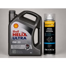 Shell Helix Ultra Ect C2 C3 0W-30 Motor Yağı 5 Litre + Klima Bombası 200 ml